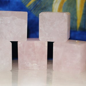 Rose Quartz Cube, 1.2" Rose Quartz Cube