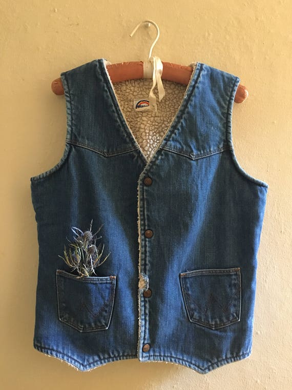 Vintage Wrangler Denim Sherpa Vest