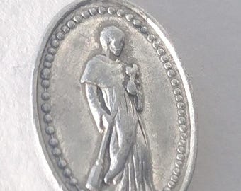 St Martin De Porres w/Broom Relic Medal Reliquary Cloth Touched Body