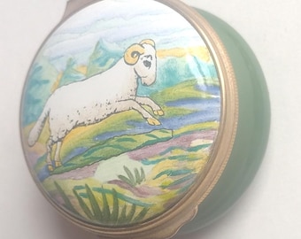 TIFFANY & CO.  Aries Halcyon Days Enamel Collectibles Box Zodiac Luxury British Signed