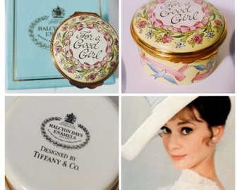TIFFANY & CO. Halcyon Days Enamels Collectible Box for a Good Girl