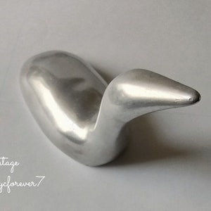 Modernist Duck Sculpture Canadian Loon Water Bird Figurine Paperweight Hoselton Signed Metal Vintage