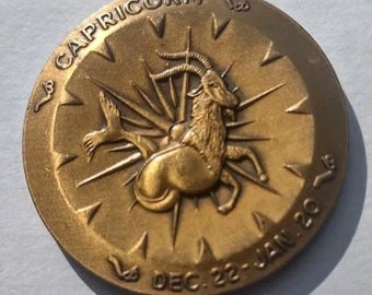 Sea GOAT Medallion Token Fish Capricornus Gate of the Gods Capricorn Zodiac Astrology Astrologer Stars