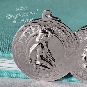 Gemini Twins Sterling Silver Pendant Zodiac Disc Medallion Greek Heroes Castor and Pollux Marked