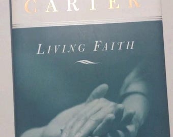 Jimmy Carter SIGNED Book Plate Living Faith 1996 First  Edition Hardcover