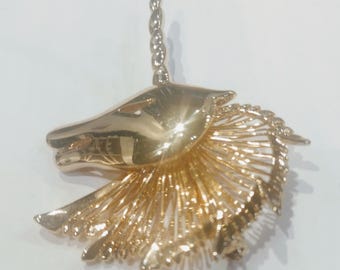 Golden Unicorn Pin Brooch Fantasy Spirit Animal Mythology Unisex Jewelry Vintage