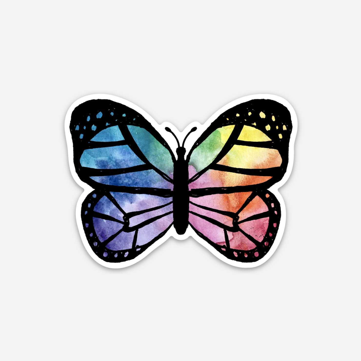 Insect Rainbow Sticker Rainbow Butterfly Sticker - Etsy