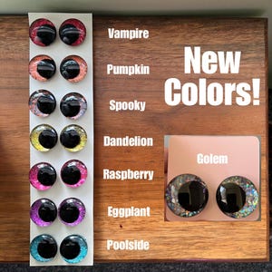 hand painted safety eyes 25mm and 30mm
glitter eyes red gold blue green pink black kawaii eyes