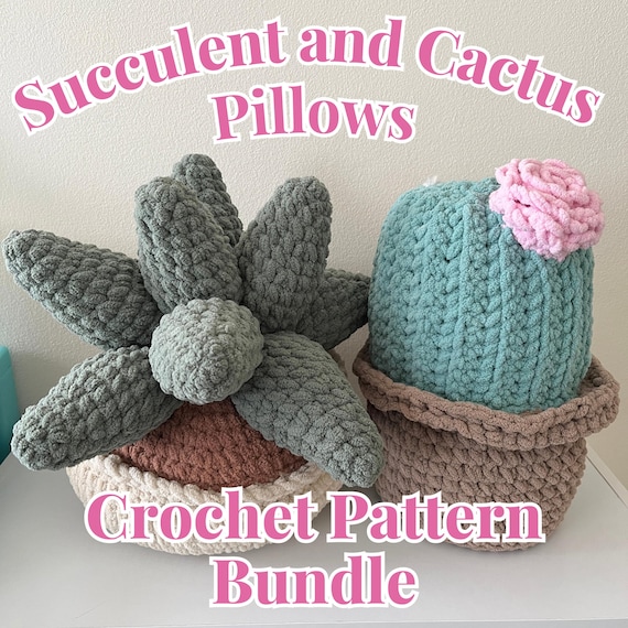 BUNDLE Succulent Pillow, Cactus Pillow Crochet Patterns | Digital Pattern -  Etsy