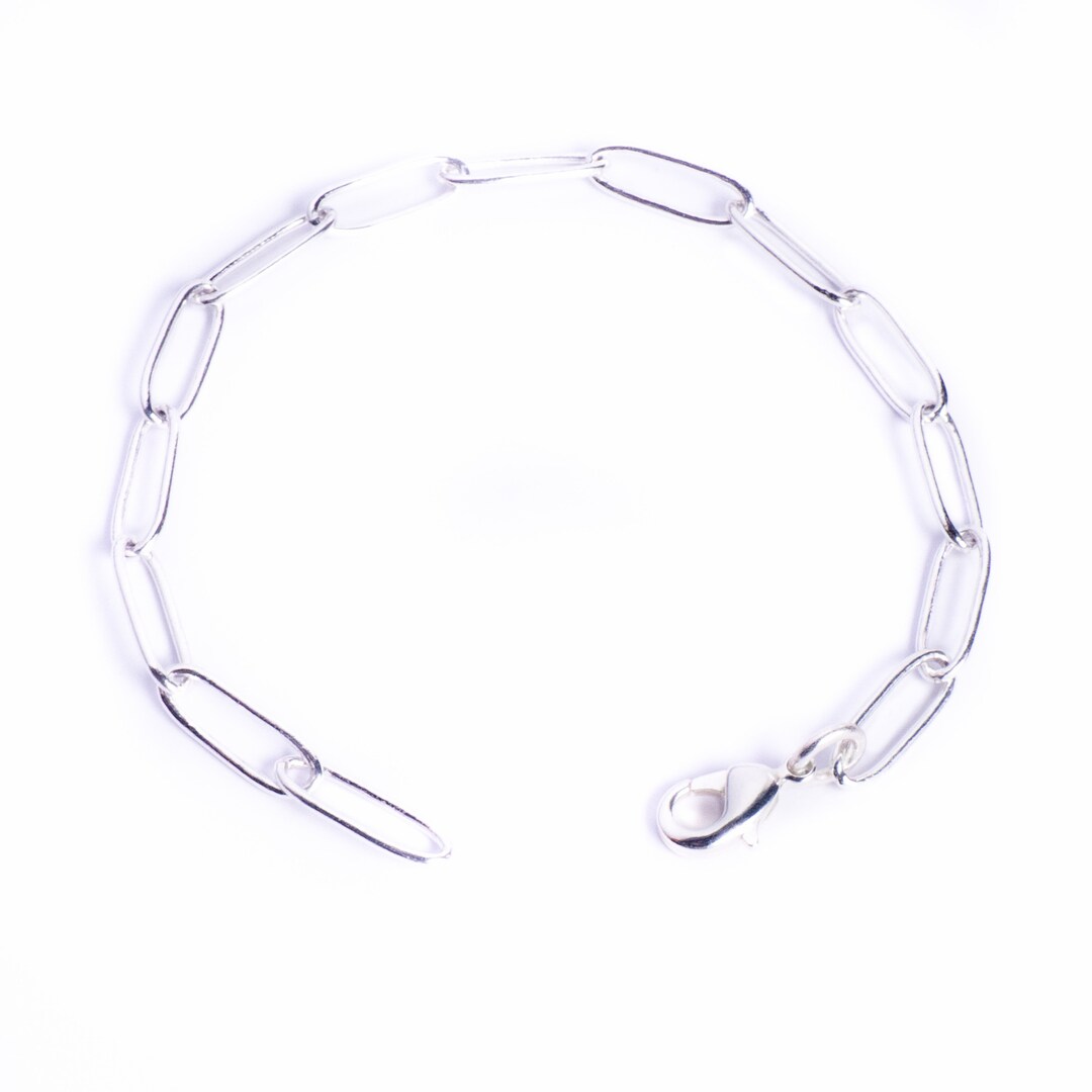 Fine Chain Bracelet Plated Silver Etsy