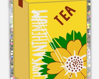 Chrysanthemum Tea Box (Pack of 2) Vinyl Glitter Stickers