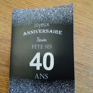 Faire part  Anniversaire 40  ans  , 30 ans,  50 ans etc ...
