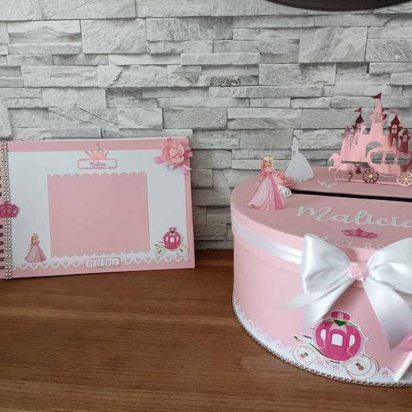 Urne  et/ ou  livre d 'or Princesse  pour baptême , anniversaire