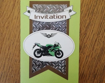 Faire part thème Moto  / invitation moto