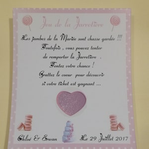 Lot de Carte à gratter pour jeu de la jarretière revisité en tombola thème gourmandise