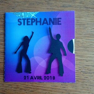 Faire part  thème Disco , Année 80 , idéal mariage, anniversaire etc ..