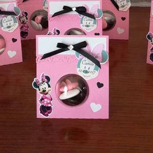 Contenant a dragée sac pour baptême thème Minnie