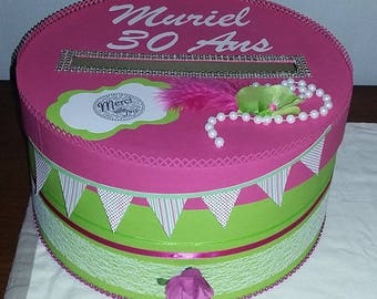 Urne pour anniversaire , mariage ,baptême , personnalisation aux choix