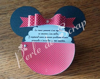 Faire part Minnie pour  baptême ou anniversaire