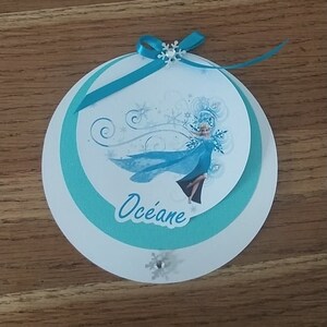 Reine des neiges / faire part baptême, anniversaire  avec photo