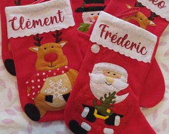 Chaussette de Noel personnalisé avec 1 prénom aux choix