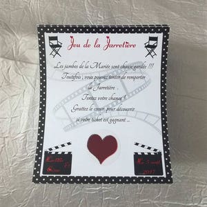 Lot de Cartes à gratter pour tombola , jeu de la jarretière  thème cinéma