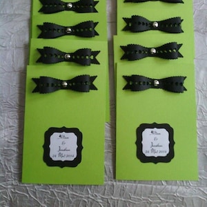 Menu , noeud , carte double pour mariage , baptême , communion