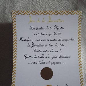 Lot de Carte à gratter pour jeu de la jarretière revisité en tombola