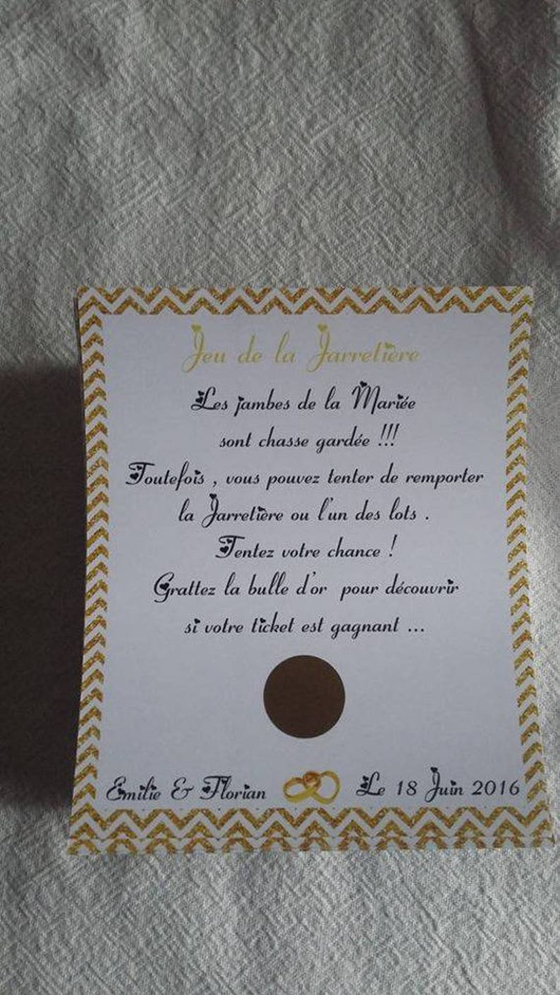 Lot de Carte à gratter pour jeu de la jarretière revisité en tombola image 1