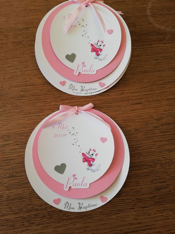 Faire Part Bapteme Anniversaire Marie Des Aristochats Avec Etsy