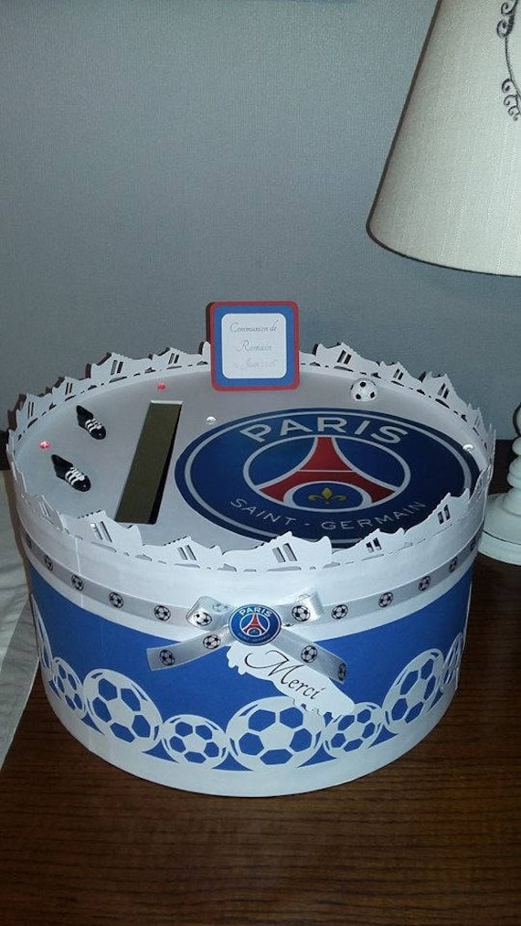 Urne Theme Football Psg Blanc Bleu Et Rouge Pour Etsy Urne Theme Football Psg Blanc Bleu Et Rouge Pour Etsy
