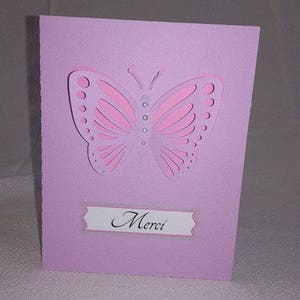 Cartes de remerciements mariage ou baptême thème papillon image 1