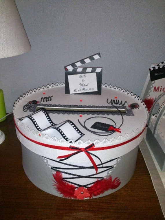 Urne Ronde Pour Mariage Anniversaire Theme Cinema Avec Etsy France