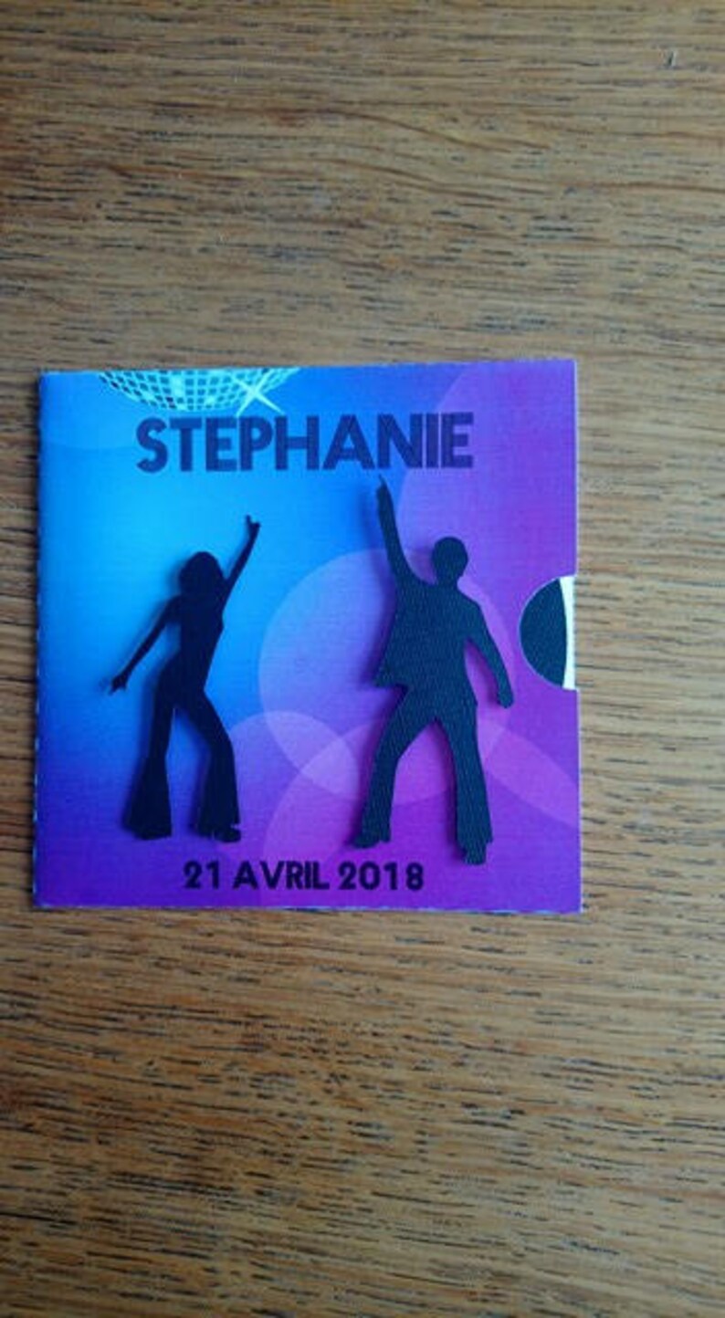 Faire Part Theme Disco Annee 80 Ideal Mariage Etsy