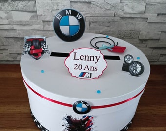 Urne thème BMW  pour Baptême ,  anniversaire , départ en retraite etc ...