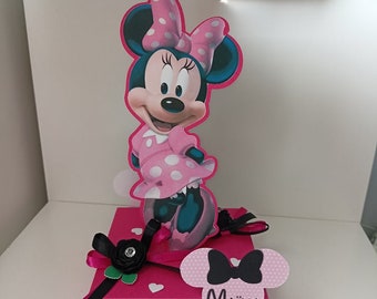 Centre de table  personnalisé minnie , couleur aux choix