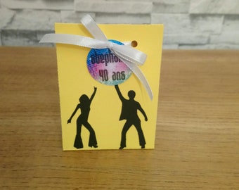 Boite pour bonbon ou dragées , thème disco , couleurs aux choix