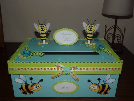 Urne Theme Abeilles Pour Bapteme Ou Anniversaire Enfant Etsy Urne Theme Abeilles Pour Bapteme Ou Anniversaire Enfant Etsy