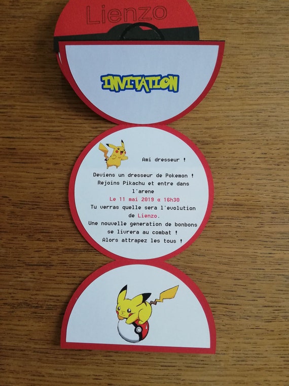 Invitation Anniversaire Pokémon