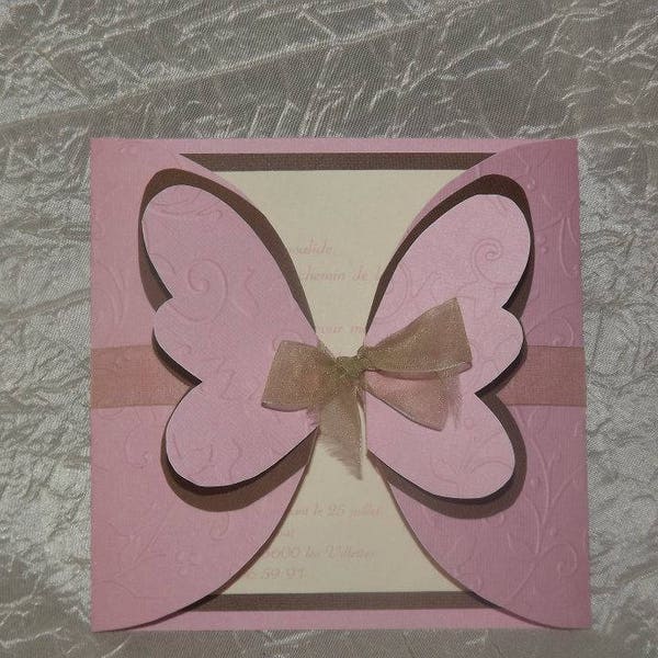 Magnifique faire part  papillon   , personnalisations au choix