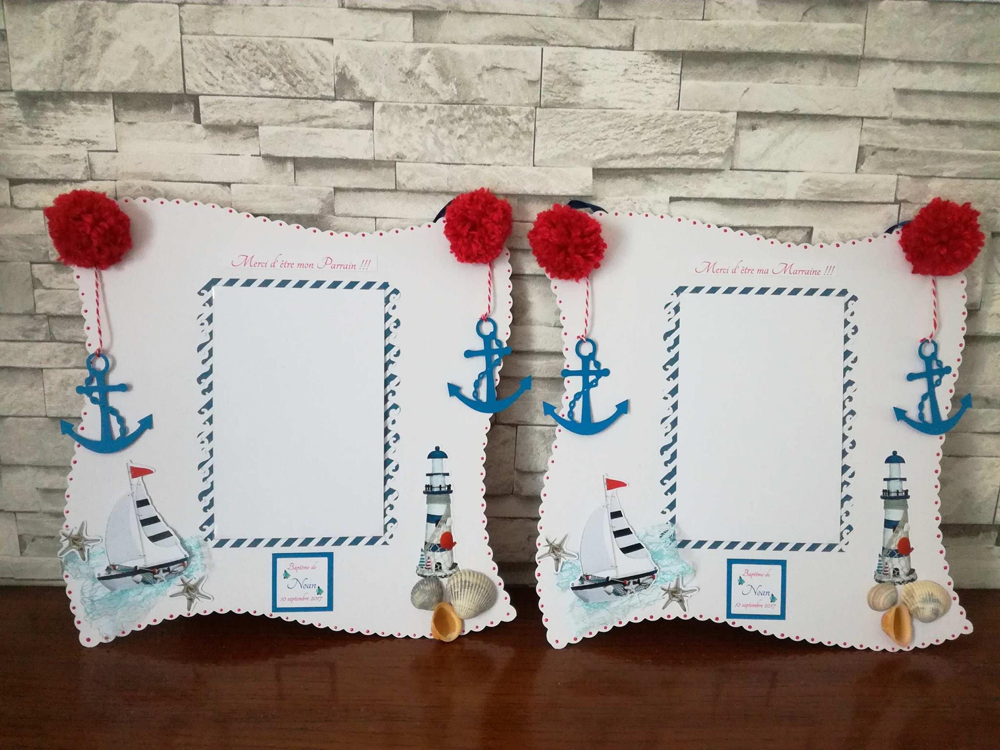 Cadres Pour Parrain & Marraine Thème Marin