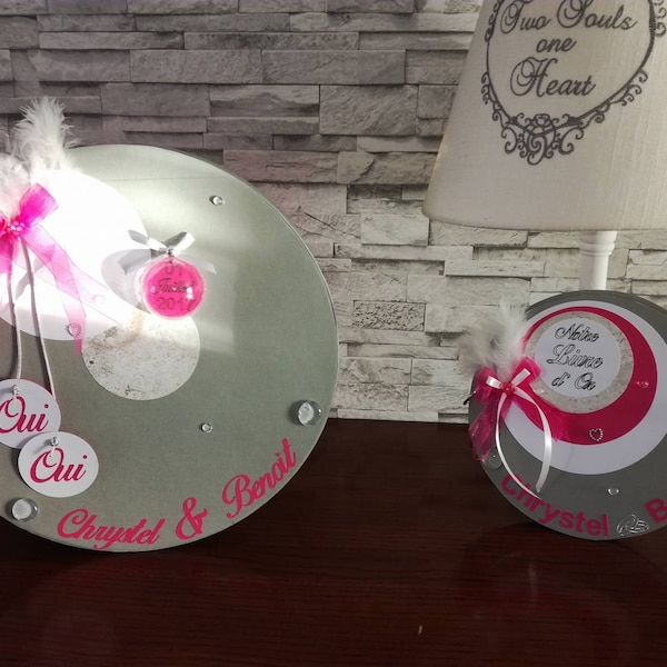 Ensemble mariage ou anniversaire: urne + livre d 'or thème Bulle