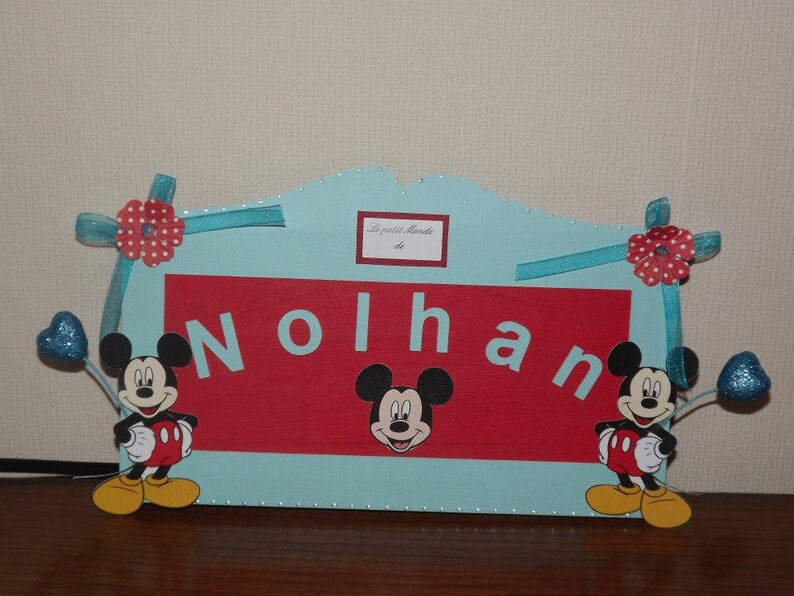 Plaque de porte enfant personnalisé , déco de chambre Mickey image 1