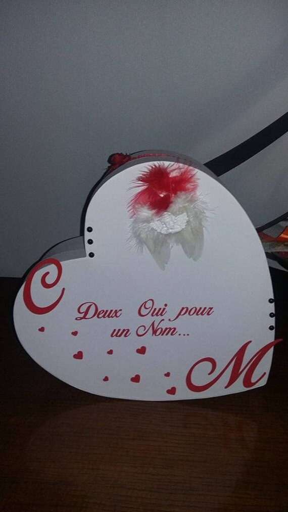 Urne Forme Coeur Theme Amour Plume Et Ange Etsy Mexico