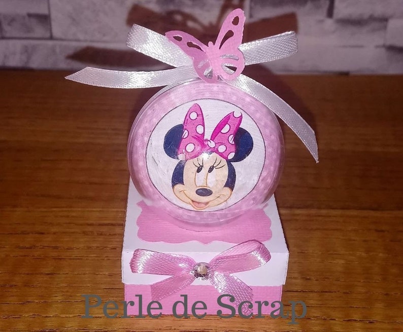 Boite dragées baptême thème minnie image 1