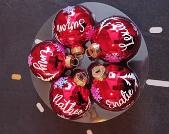 Boule de Noël personnalisé avec prénom COULEUR AUX CHOIX