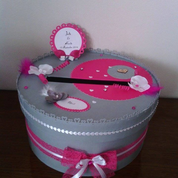 Urne ronde  pour mariage , anniversaire , avec personnalisation