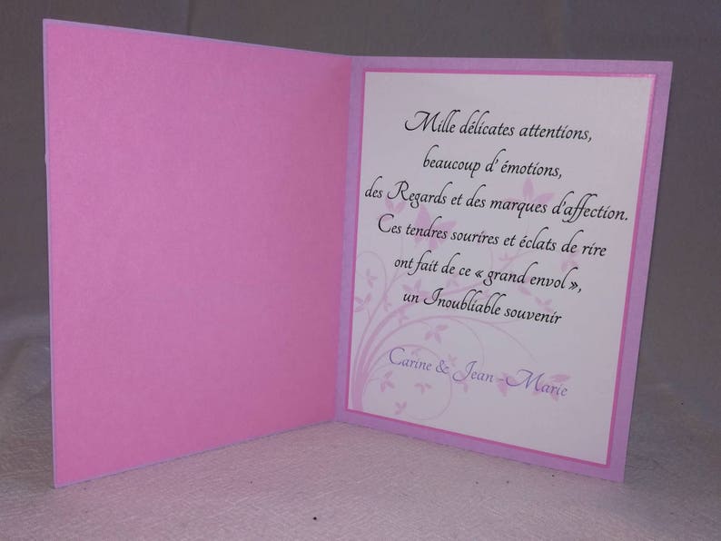 Cartes de remerciements mariage ou baptême thème papillon image 2