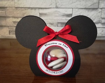 Contenant a dragée boite forme tête  de Mickey /minnie pour  baptême