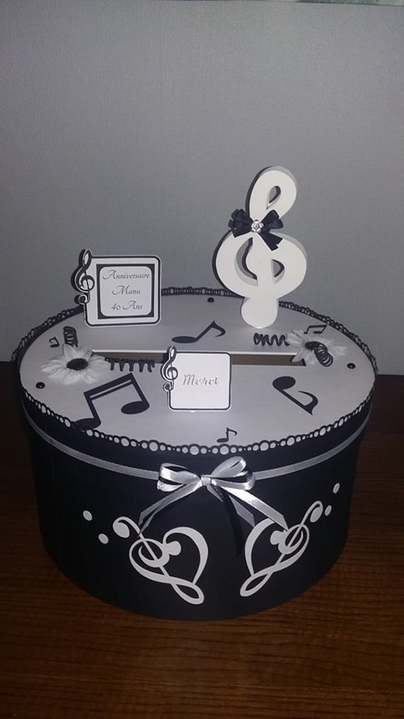 Urne Ronde Pour Mariage Bapteme Anniversaire Theme Musique Etsy Urne Ronde Pour Mariage Bapteme Anniversaire Theme Musique Etsy